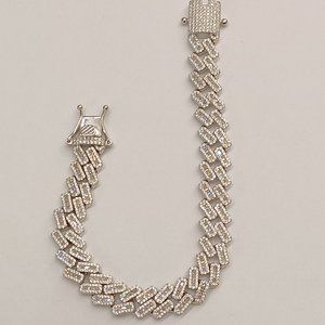 925 Sterling Silver cuban Men Bracelet